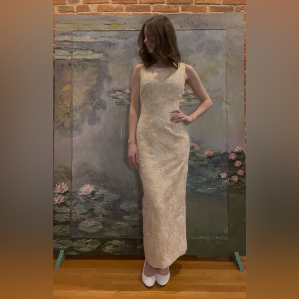 Carmen Marc Valvo Bridal Pink Floral Dress